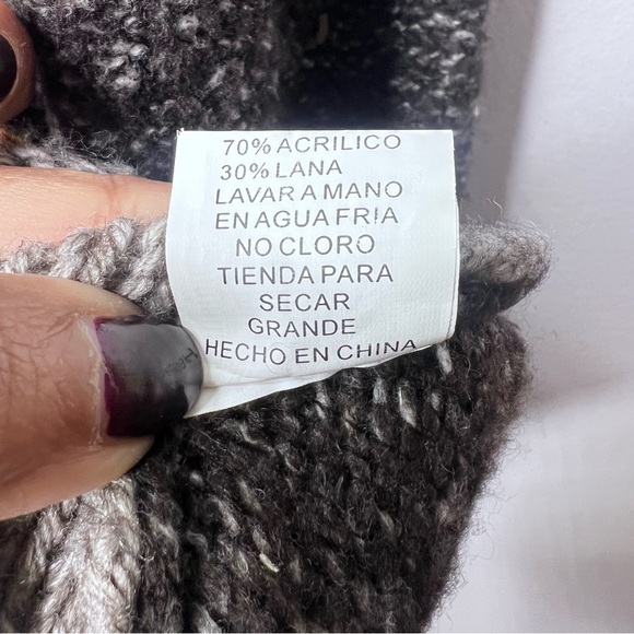 KEREN Hart Black and Gray Women's Cardigan Jacket Sweater Sz L Artsy Lagenlook - Picture 8 of 12